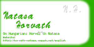 natasa horvath business card